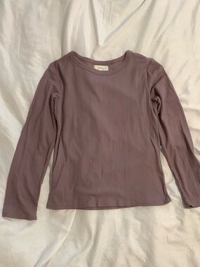Pinc Girls Ribbed Mauve Long Sleeve Top